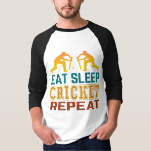 Ät Sova Cricket Upprepa T Shirt