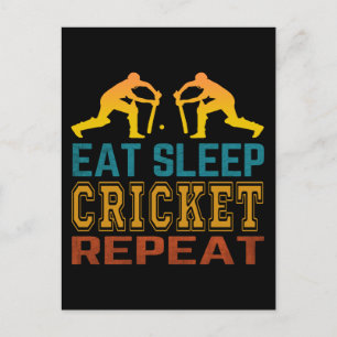 Ät Sova Cricket Upprepa Vykort
