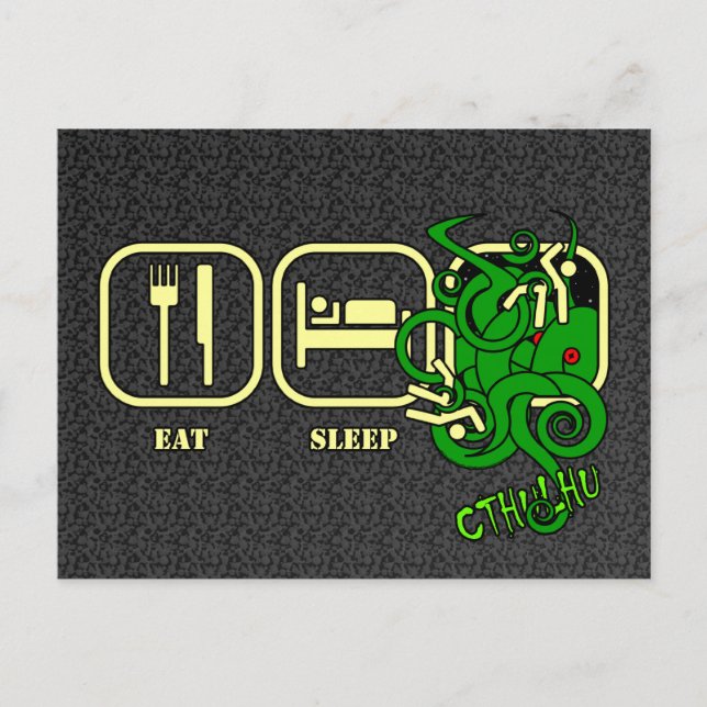 Ät - Sova - Cthulhu vykort (Framsida)