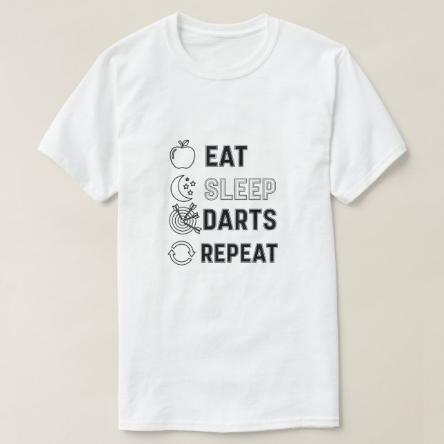 Ät Sova Dart Spela Igen Gåvor till Dartspelare Män T Shirt (Design framsida)