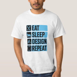 Ät Sova Design Upprepa Söt Rolig T-Shirt Present F