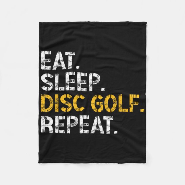 Ät Sova Disc Golf Upprepa Disc Golf Spelare Rolig  Fleecefilt (Framsidan)