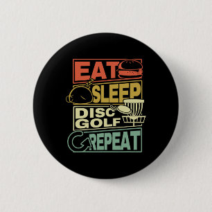 Ät Sova Disc Golf Upprepa Tröja I Rolig Discgolf Knapp