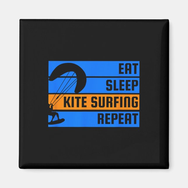 Ät Sova Drak Surfing Upprepa Drak Surfare  Magnet (Framsidan)