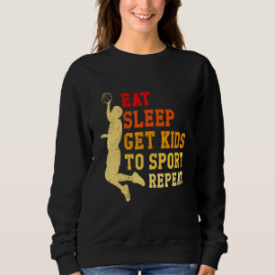 Ät Sova Få Barn Till Basketboll Upprepa Mor Far T Shirt