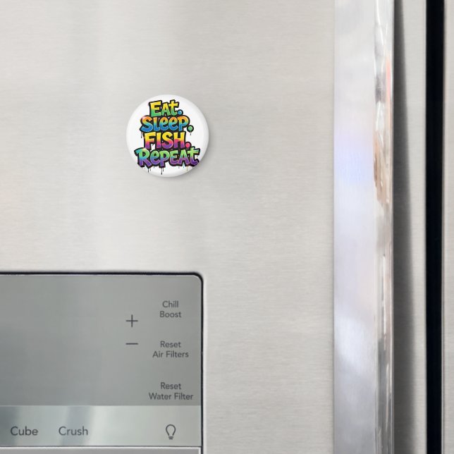 Ät Sova Fiska Upprepa Regnbågsgraffiti Magnet (In Situ (Fridge))