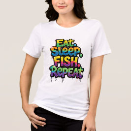 Ät Sova Fiska Upprepa Regnbågsgraffiti T Shirt