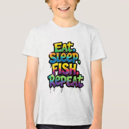 Ät Sova Fiska Upprepa Regnbågsgraffiti T Shirt