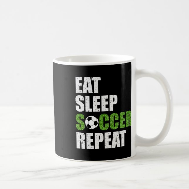 Ät Sova Fotboll Upprepa Fotbollsspelare Present T- Kaffemugg (Höger)