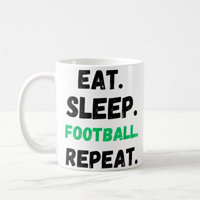 Ät Sova Fotboll Upprepa Gullet Ät Sova Fotboll  Kaffemugg (Vänster)