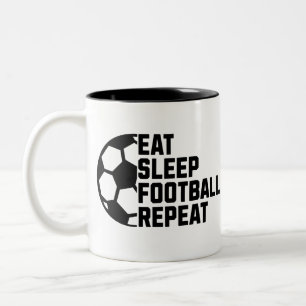 Ät Sova Fotboll Upprepa – Minimal Sport Två-Tonad Mugg