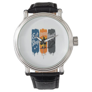 Ät Sova Fotboll Upprepa Vintage Fotboll Tröja Desi Armbandsur