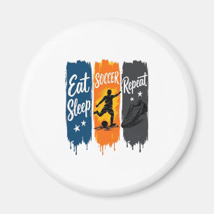 Ät Sova Fotboll Upprepa Vintage Fotboll Tröja Desi Magnet