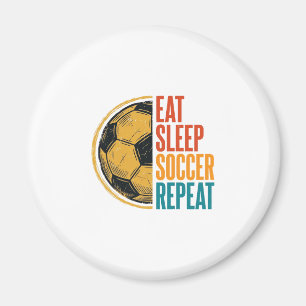 Ät Sova Fotboll Upprepa Vintage Fotboll Tröja Desi Magnet