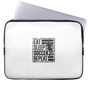 Ät Sova Fotboll Upprepa Vintage Spelar Tröja Desig Laptop Fodral