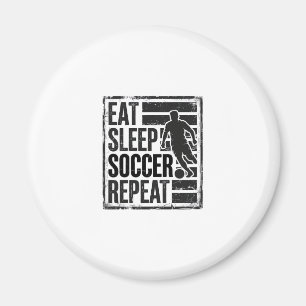 Ät Sova Fotboll Upprepa Vintage Spelar Tröja Desig Magnet