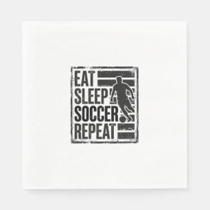 Ät Sova Fotboll Upprepa Vintage Spelar Tröja Desig Pappersservett