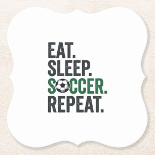 Ät Sova Fotboll Upprepa Vintage T-Shirt Design_1 Underlägg Papper