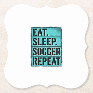 Ät Sova Fotboll Upprepa Vintage Typografi T-shirt  Underlägg Papper