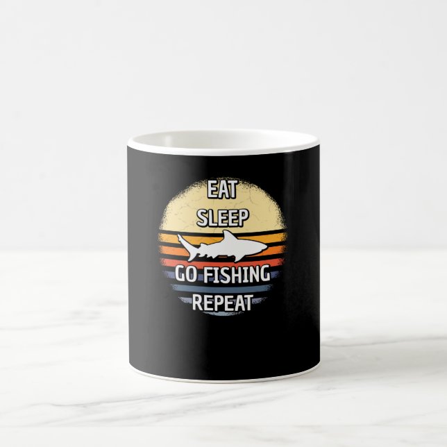 Ät Sova Gå Fiske Upprepa Kaffemugg (Center)
