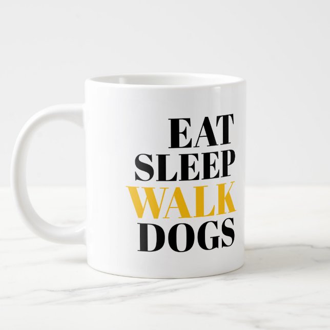 Ät Sova Gå Hundar Jumbo Mugg (Vänster)