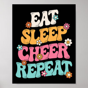Ät Sova Glädja Upprepa Cheerleader Cheerleading Gi Poster