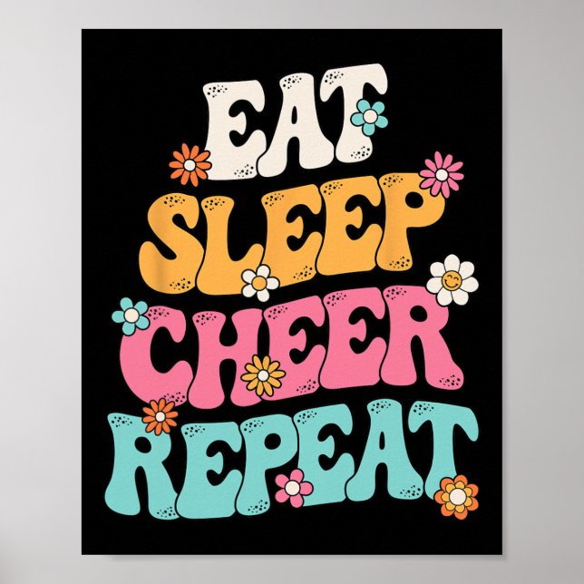 Ät Sova Glädja Upprepa Cheerleader Cheerleading Gi Poster (Framsidan)