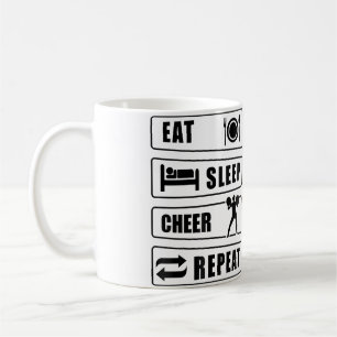 Ät Sova Glädja Upprepa Cheerleading Cheerleader Gy Kaffemugg