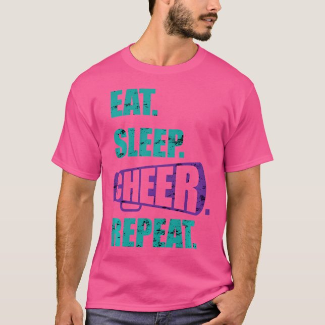Ät Sova Glädja Upprepa Cheerleading Roligt s T Shirt (Framsida)