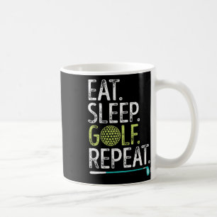 Ät Sova Golf Upprepa Golfande Golfare Roligt Män K Kaffemugg