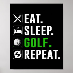 Ät Sova Golf Upprepa Rolig Golf Golfare Golf Poster