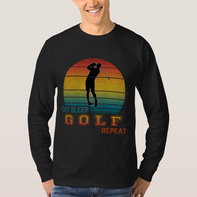 Ät Sova Golf Upprepa T Shirt (Framsida)