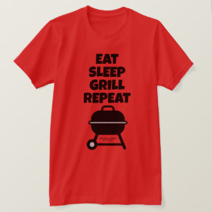 Ät Sova Grill Repetera BBQ t-shirt för kock kock