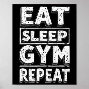 Ät Sova Gym Genta Rolig Träningshumor Tee Vikt Poster