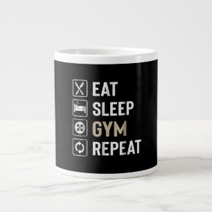Ät Sova Gym Repeterar Perfekt Gåva Träningsälskare Jumbo Mugg