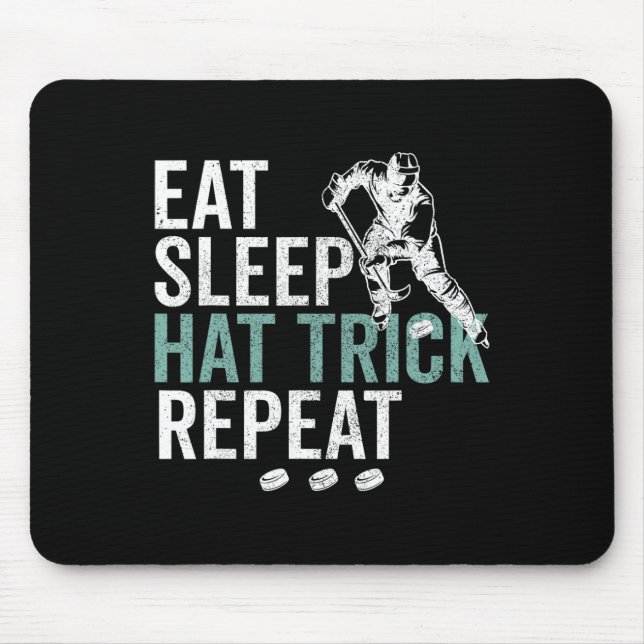 Ät Sova Hat Trick Upprepa Cool Ishockeypuck Fa Musmatta (Framsidan)