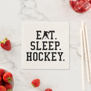 Ät Sova Hockey - Hockeyälskare Hoodie Pappersservett