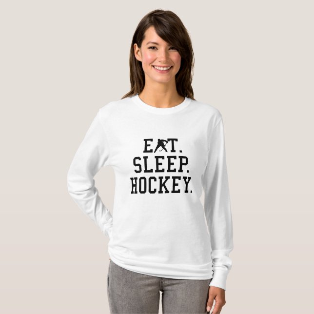 Ät Sova Hockey - Hockeyälskare     T Shirt (Hel framsida)