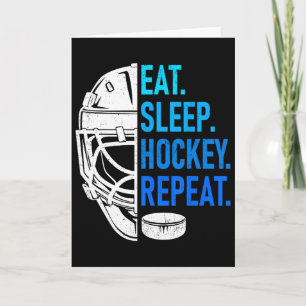 Ät Sova Hockey Upprepa Idrottares Entusiasters Vin Kort