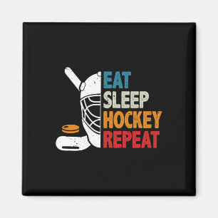 Ät Sova Hockey Upprepa Ishockeyälskare Barn Du Magnet