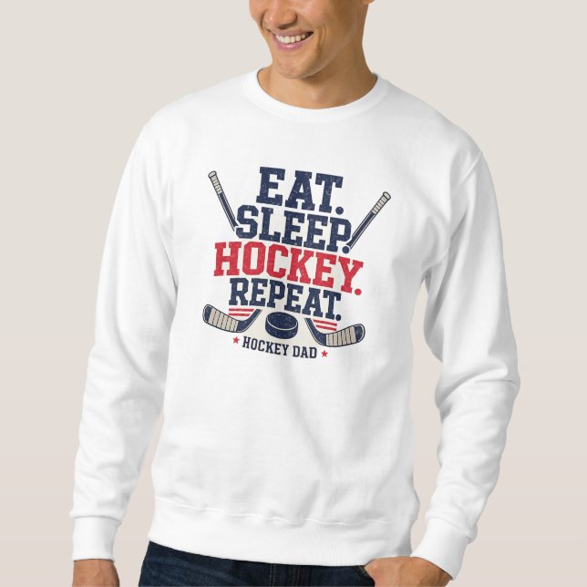 Ät Sova Hockey Upprepa Lång Ärmad Tröja (Framsida)