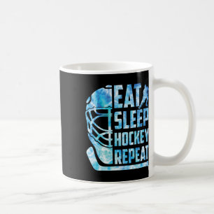 Ät Sova Hockey Upprepa Rolig Vuxen Tränare Spelare Kaffemugg