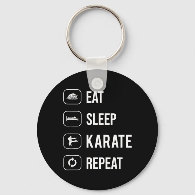Ät Sova Karate Upprepa - sport - ninja - cool Nyckelring (Framsida)