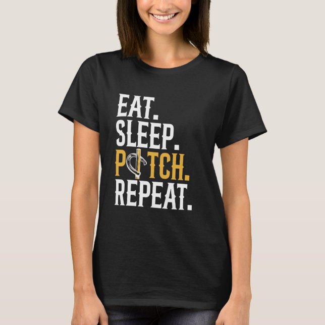Ät Sova Kast Repetera Hästsko Kast T Shirt (Framsida)