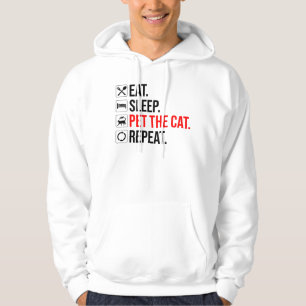 Ät. Sova. Kela med katten. Upprepa Hoodie