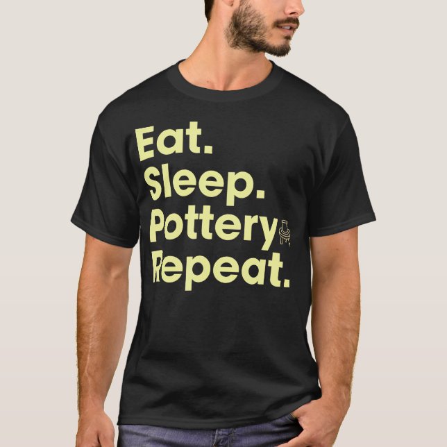 Ät Sova Keramik Upprepa T Shirt (Framsida)