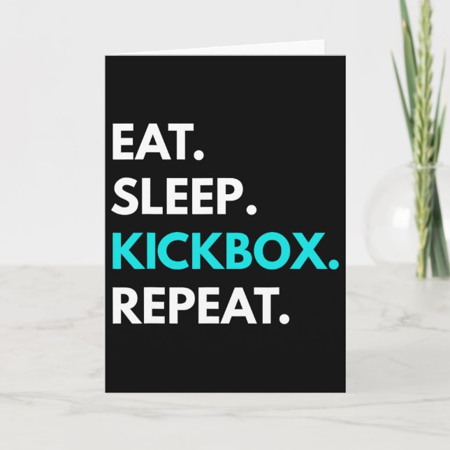 Ät Sova Kicksboxa Upprepa - Kickboxning T-shirts  Kort (Framsida)