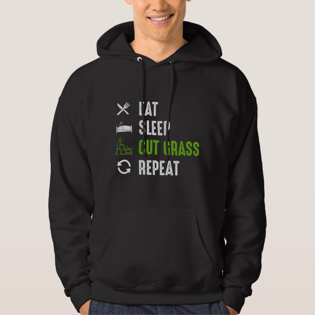 Ät Sova Klipp Gräs - Landskapsoutfit För Tomter Hoodie (Framsida)