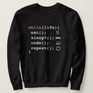 Ät Sova Kod Upprepa – Minimal Programmer Lång Ärmad Tröja