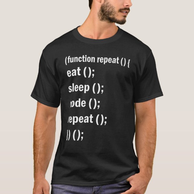 Ät Sova Kod Upprepa Mjukvaruutveckling Kodare P T Shirt (Framsida)